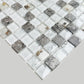 Glass Mosaic Tile Square Shape Wall Tile with Fade Resistant Light Gray-White Clearhalo 'Floor Tiles & Wall Tiles' 'floor_tiles_wall_tiles' 'Flooring 'Home Improvement' 'home_improvement' 'home_improvement_floor_tiles_wall_tiles' Walls and Ceiling' 7313924