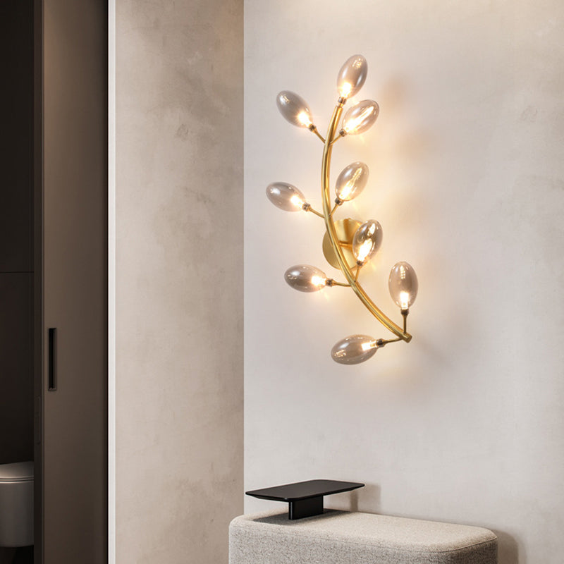 Gold Grape Like Wall Sconce Light Modernist 9 Heads Metal Wall Mount Lamp Fixture for Bedside Clearhalo 'Cast Iron' 'Glass' 'Industrial' 'Modern wall lights' 'Modern' 'Tiffany' 'Traditional wall lights' 'Wall Lamps & Sconces' 'Wall Lights' Lighting' 731394