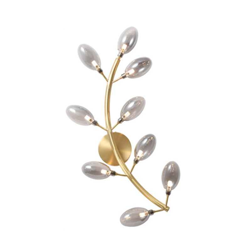 Gold Grape Like Wall Sconce Light Modernist 9 Heads Metal Wall Mount Lamp Fixture for Bedside Clearhalo 'Cast Iron' 'Glass' 'Industrial' 'Modern wall lights' 'Modern' 'Tiffany' 'Traditional wall lights' 'Wall Lamps & Sconces' 'Wall Lights' Lighting' 731396
