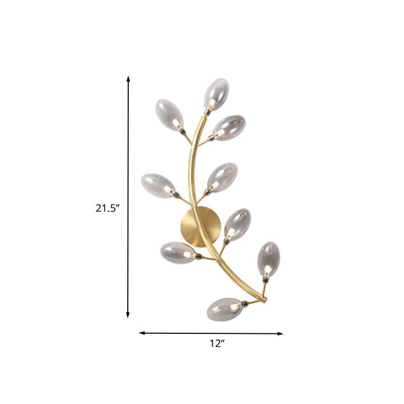 Gold Grape Like Wall Sconce Light Modernist 9 Heads Metal Wall Mount Lamp Fixture for Bedside Clearhalo 'Cast Iron' 'Glass' 'Industrial' 'Modern wall lights' 'Modern' 'Tiffany' 'Traditional wall lights' 'Wall Lamps & Sconces' 'Wall Lights' Lighting' 731397