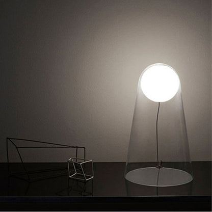 Minimalist Conical Table Light Clear Glass LED Bedside Night Lamp with Modo Shade Inside Clear Clearhalo 'Lamps' 'Table Lamps' Lighting' 731398