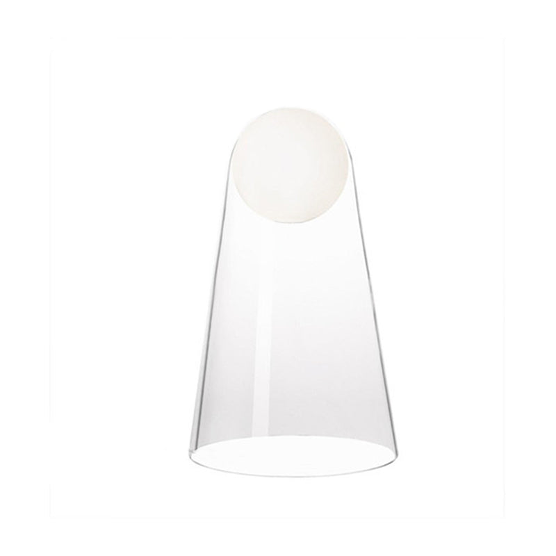 Minimalist Conical Table Light Clear Glass LED Bedside Night Lamp with Modo Shade Inside Clearhalo 'Lamps' 'Table Lamps' Lighting' 731401