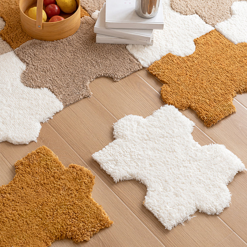 Modern Shag Carpet Tiles Puzzle Detail Color Block Indoor Carpet Tiles Clearhalo 'Carpet Tiles & Carpet Squares' 'carpet_tiles_carpet_squares' 'Flooring 'Home Improvement' 'home_improvement' 'home_improvement_carpet_tiles_carpet_squares' Walls and Ceiling' 7314023