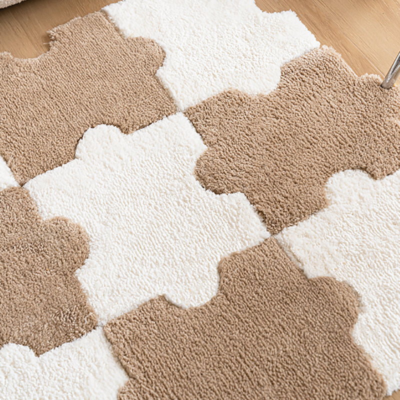 Modern Shag Carpet Tiles Puzzle Detail Color Block Indoor Carpet Tiles Clearhalo 'Carpet Tiles & Carpet Squares' 'carpet_tiles_carpet_squares' 'Flooring 'Home Improvement' 'home_improvement' 'home_improvement_carpet_tiles_carpet_squares' Walls and Ceiling' 7314033
