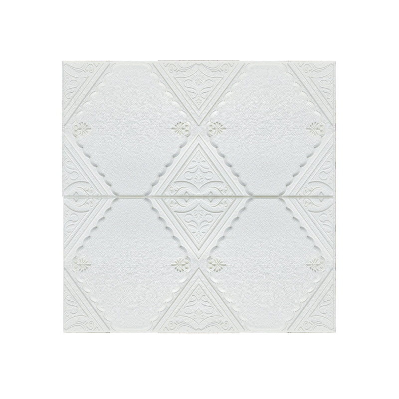 Modern Wall Panels Waterproof 3D Floral Print Peel and Stick Wall Paneling White Clearhalo 'Flooring 'Home Improvement' 'home_improvement' 'home_improvement_wall_paneling' 'Wall Paneling' 'wall_paneling' 'Walls & Ceilings' Walls and Ceiling' 7314091