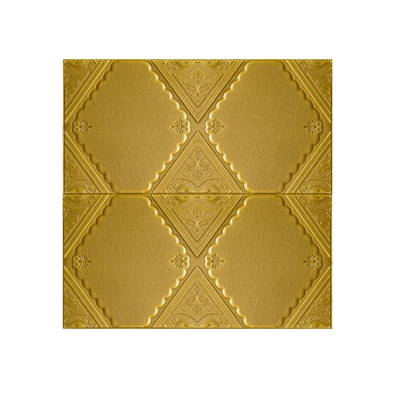 Modern Wall Panels Waterproof 3D Floral Print Peel and Stick Wall Paneling Gold Clearhalo 'Flooring 'Home Improvement' 'home_improvement' 'home_improvement_wall_paneling' 'Wall Paneling' 'wall_paneling' 'Walls & Ceilings' Walls and Ceiling' 7314095