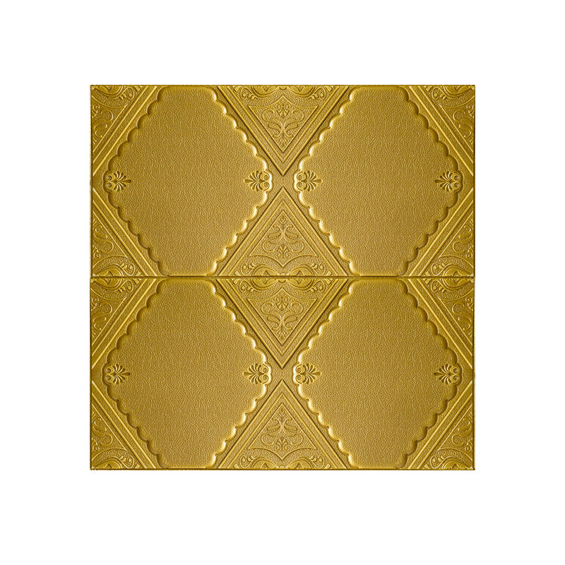Modern Wall Panels Waterproof 3D Floral Print Peel and Stick Wall Paneling Gold Clearhalo 'Flooring 'Home Improvement' 'home_improvement' 'home_improvement_wall_paneling' 'Wall Paneling' 'wall_paneling' 'Walls & Ceilings' Walls and Ceiling' 7314095