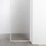 White Shower Door Frame Single Fixed Frosted Tempered Shower Bath Door Clearhalo 'Bathroom Remodel & Bathroom Fixtures' 'Home Improvement' 'home_improvement' 'home_improvement_shower_tub_doors' 'Shower and Tub Doors' 'shower_tub_doors' 'Showers & Bathtubs' 7314191