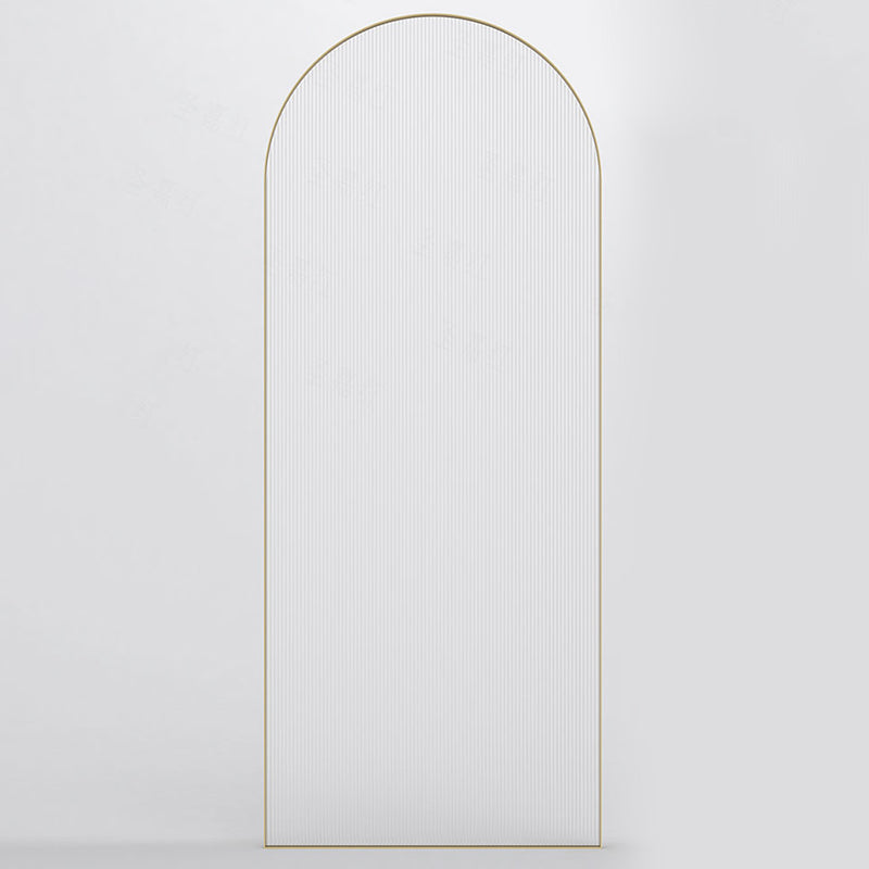 Metal Shower Door in Gold Finish, Tempered Single Fixed Framed Shower Bath Door Clearhalo 'Bathroom Remodel & Bathroom Fixtures' 'Home Improvement' 'home_improvement' 'home_improvement_shower_tub_doors' 'Shower and Tub Doors' 'shower_tub_doors' 'Showers & Bathtubs' 7314216