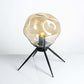 Modernist 1 Bulb Tripod Desk Light Black Dimpled Night Lamp with Blue/Cognac Glass Shade Cognac Clearhalo 'Lamps' 'Table Lamps' Lighting' 731460