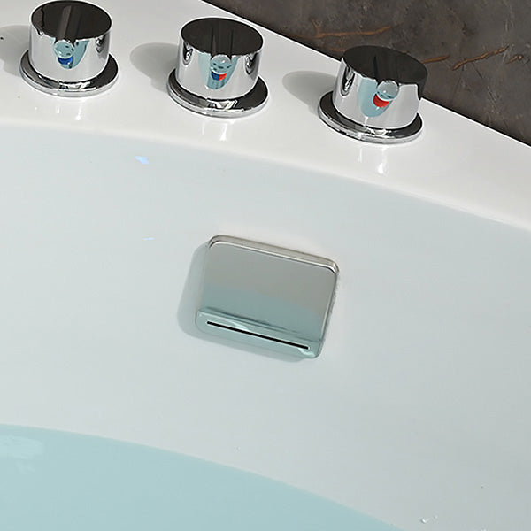 Modern Corner White Bath Acrylic Soaking Center-Back Bathtub Clearhalo 'Bathroom Remodel & Bathroom Fixtures' 'Bathtubs' 'Home Improvement' 'home_improvement' 'home_improvement_bathtubs' 'Showers & Bathtubs' 7315020
