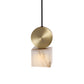 Square/Cylinder Pendant Post Modern Marble 1 Head Bedside Hanging Lamp Kit in White with Gold Round Top Clearhalo 'Ceiling Lights' 'Modern Pendants' 'Modern' 'Pendant Lights' 'Pendants' Lighting' 731506