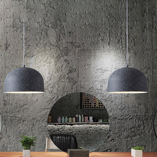 Minimalist 1-Bulb Pendant Light Kit Black/Grey Finish Dome Ceiling Hang Fixture with Iron Shade Clearhalo 'Ceiling Lights' 'Modern Pendants' 'Modern' 'Pendant Lights' 'Pendants' Lighting' 731549