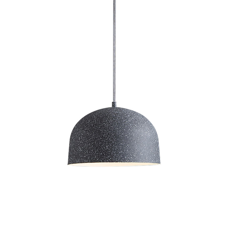 Minimalist 1-Bulb Pendant Light Kit Black/Grey Finish Dome Ceiling Hang Fixture with Iron Shade Clearhalo 'Ceiling Lights' 'Modern Pendants' 'Modern' 'Pendant Lights' 'Pendants' Lighting' 731551