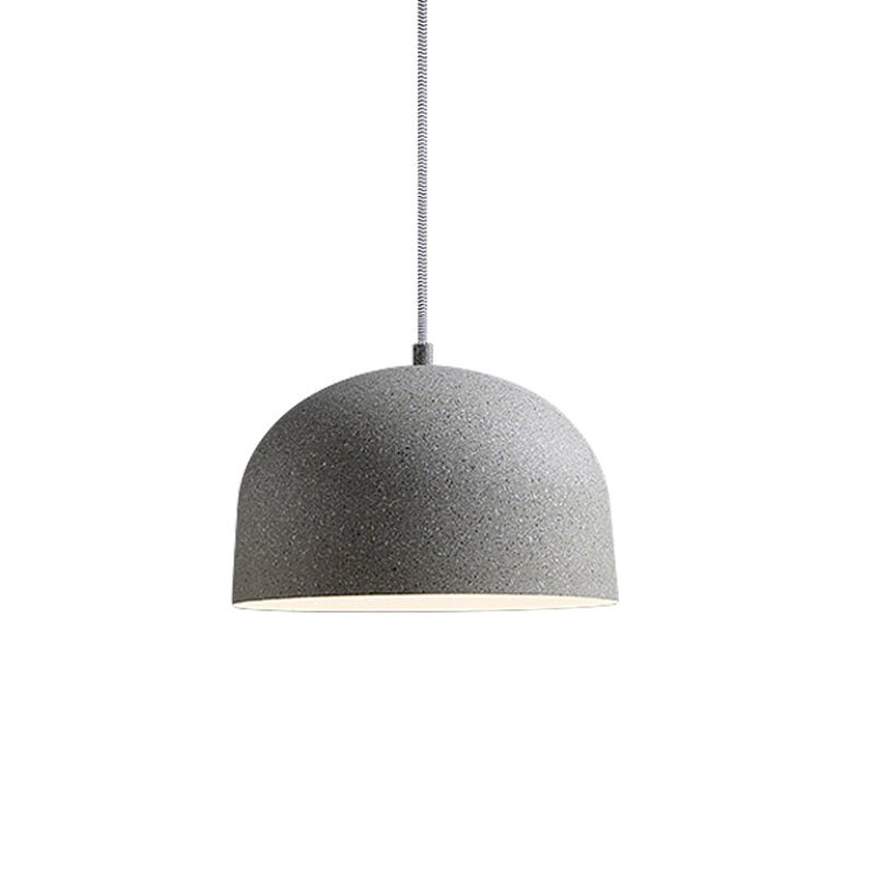 Minimalist 1-Bulb Pendant Light Kit Black/Grey Finish Dome Ceiling Hang Fixture with Iron Shade Clearhalo 'Ceiling Lights' 'Modern Pendants' 'Modern' 'Pendant Lights' 'Pendants' Lighting' 731556