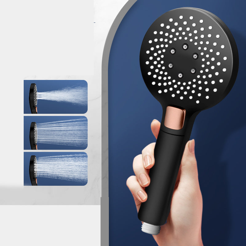 Contemporary Medium Flow Hand Shower Adjustable Spray Pattern Wall-Mount Hand Shower Black Hand Shower Clearhalo 'Bathroom Remodel & Bathroom Fixtures' 'Home Improvement' 'home_improvement' 'home_improvement_shower_heads' 'Shower Heads' 'shower_heads' 'Showers & Bathtubs Plumbing' 'Showers & Bathtubs' 7315914