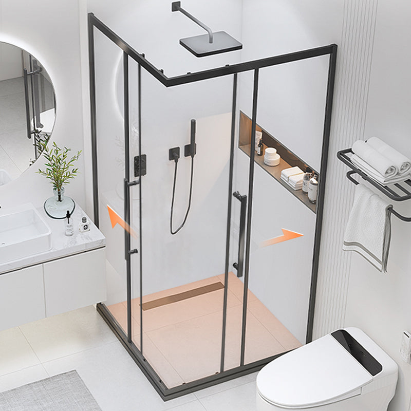Double Sliding Stainless Steel Shower Enclosure Framed Clear Shower Stall Clearhalo 'Bathroom Remodel & Bathroom Fixtures' 'Home Improvement' 'home_improvement' 'home_improvement_shower_stalls_enclosures' 'Shower Stalls & Enclosures' 'shower_stalls_enclosures' 'Showers & Bathtubs' 7316426