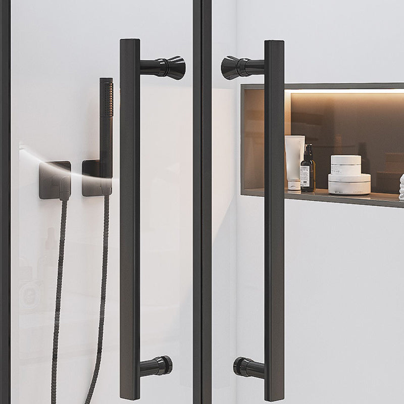 Double Sliding Stainless Steel Shower Enclosure Framed Clear Shower Stall Clearhalo 'Bathroom Remodel & Bathroom Fixtures' 'Home Improvement' 'home_improvement' 'home_improvement_shower_stalls_enclosures' 'Shower Stalls & Enclosures' 'shower_stalls_enclosures' 'Showers & Bathtubs' 7316429