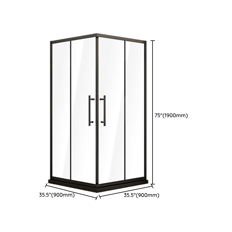 Double Sliding Stainless Steel Shower Enclosure Framed Clear Shower Stall Clearhalo 'Bathroom Remodel & Bathroom Fixtures' 'Home Improvement' 'home_improvement' 'home_improvement_shower_stalls_enclosures' 'Shower Stalls & Enclosures' 'shower_stalls_enclosures' 'Showers & Bathtubs' 7316437
