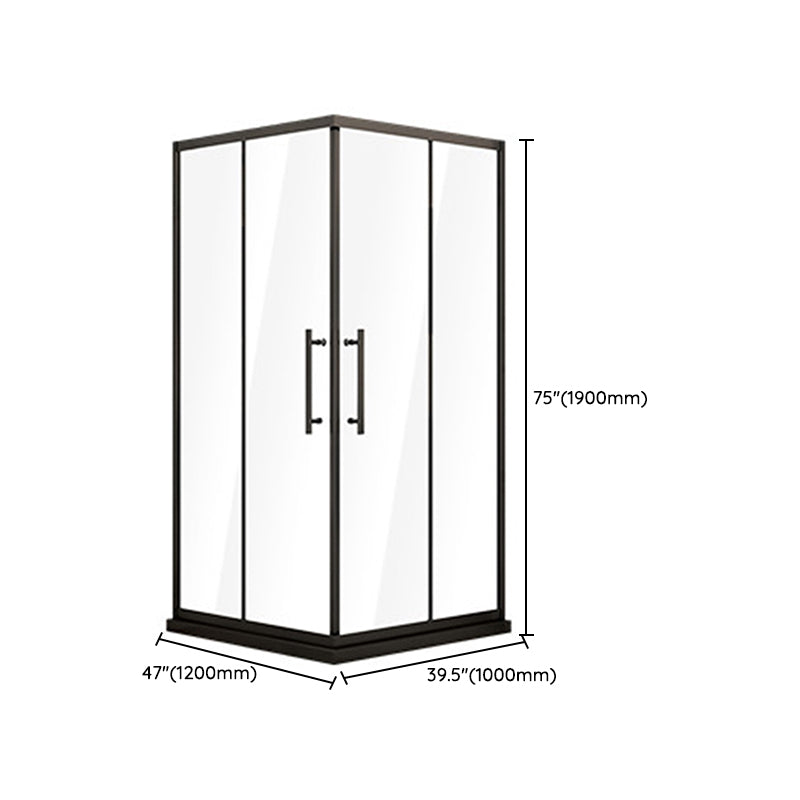 Double Sliding Stainless Steel Shower Enclosure Framed Clear Shower Stall Clearhalo 'Bathroom Remodel & Bathroom Fixtures' 'Home Improvement' 'home_improvement' 'home_improvement_shower_stalls_enclosures' 'Shower Stalls & Enclosures' 'shower_stalls_enclosures' 'Showers & Bathtubs' 7316444
