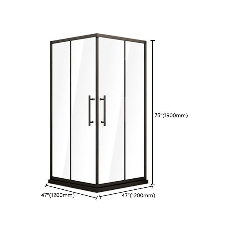 Double Sliding Stainless Steel Shower Enclosure Framed Clear Shower Stall Clearhalo 'Bathroom Remodel & Bathroom Fixtures' 'Home Improvement' 'home_improvement' 'home_improvement_shower_stalls_enclosures' 'Shower Stalls & Enclosures' 'shower_stalls_enclosures' 'Showers & Bathtubs' 7316446
