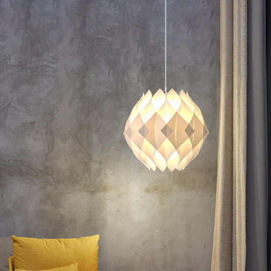 Modernism Ball Pendant Lighting Acrylic Panel 1-Light Bedside Suspension Lamp in White Clearhalo 'Ceiling Lights' 'Modern Pendants' 'Modern' 'Pendant Lights' 'Pendants' Lighting' 731651