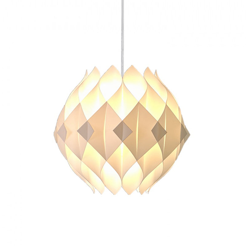Modernism Ball Pendant Lighting Acrylic Panel 1-Light Bedside Suspension Lamp in White Clearhalo 'Ceiling Lights' 'Modern Pendants' 'Modern' 'Pendant Lights' 'Pendants' Lighting' 731653