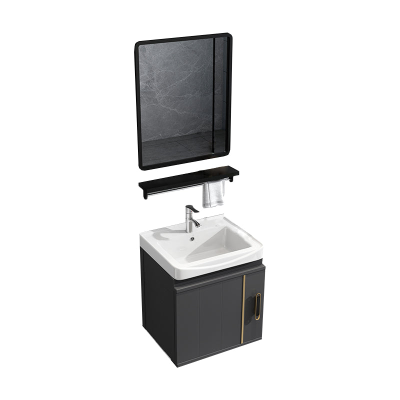 Modern Wall Mount Bathroom Vanity Set Faucet Included Bathroom Vanity Vanity & Faucet & Mirrors 17"L x 14"W x 18"H Clearhalo 'Bathroom Remodel & Bathroom Fixtures' 'Bathroom Vanities' 'bathroom_vanities' 'Home Improvement' 'home_improvement' 'home_improvement_bathroom_vanities' 7316666