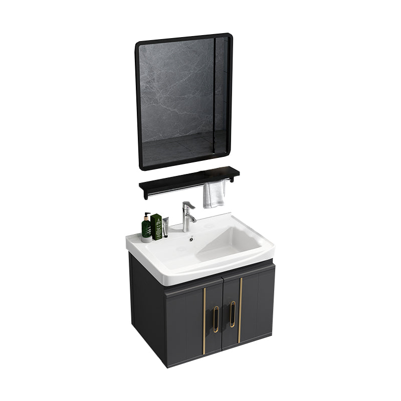 Modern Wall Mount Bathroom Vanity Set Faucet Included Bathroom Vanity Vanity & Faucet & Mirrors 20"L x 15"W x 18"H Clearhalo 'Bathroom Remodel & Bathroom Fixtures' 'Bathroom Vanities' 'bathroom_vanities' 'Home Improvement' 'home_improvement' 'home_improvement_bathroom_vanities' 7316667