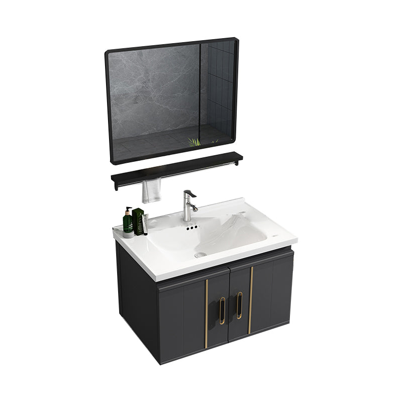 Modern Wall Mount Bathroom Vanity Set Faucet Included Bathroom Vanity Vanity & Faucet & Mirrors 24"L x 19"W x 19"H Clearhalo 'Bathroom Remodel & Bathroom Fixtures' 'Bathroom Vanities' 'bathroom_vanities' 'Home Improvement' 'home_improvement' 'home_improvement_bathroom_vanities' 7316669