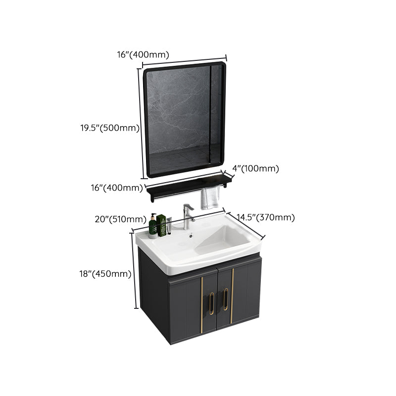 Modern Wall Mount Bathroom Vanity Set Faucet Included Bathroom Vanity Clearhalo 'Bathroom Remodel & Bathroom Fixtures' 'Bathroom Vanities' 'bathroom_vanities' 'Home Improvement' 'home_improvement' 'home_improvement_bathroom_vanities' 7316683