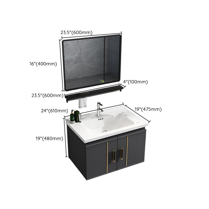 Modern Wall Mount Bathroom Vanity Set Faucet Included Bathroom Vanity Clearhalo 'Bathroom Remodel & Bathroom Fixtures' 'Bathroom Vanities' 'bathroom_vanities' 'Home Improvement' 'home_improvement' 'home_improvement_bathroom_vanities' 7316684