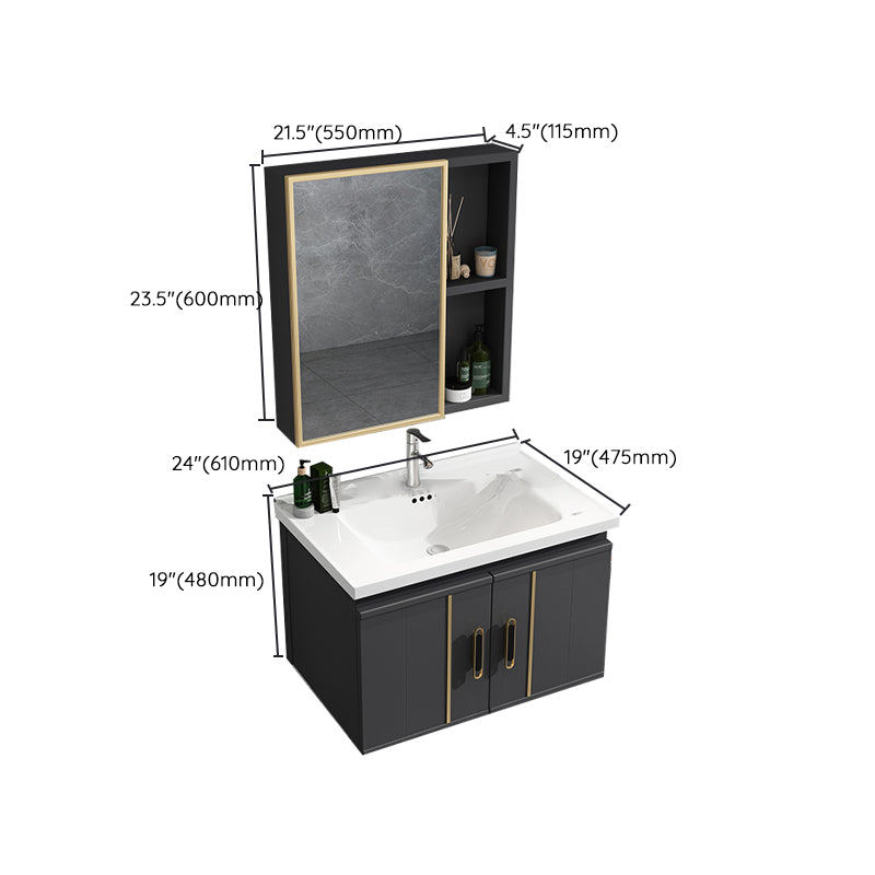 Modern Wall Mount Bathroom Vanity Set Faucet Included Bathroom Vanity Clearhalo 'Bathroom Remodel & Bathroom Fixtures' 'Bathroom Vanities' 'bathroom_vanities' 'Home Improvement' 'home_improvement' 'home_improvement_bathroom_vanities' 7316687