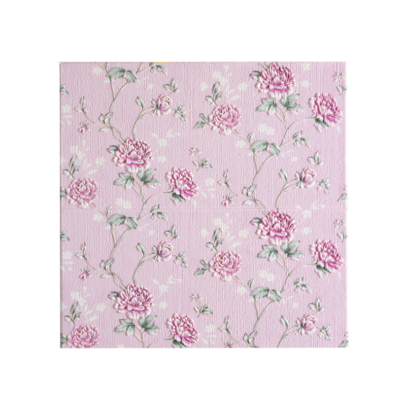 Modern Wall Panel 3D Floral Print Peel and Stick Waterproof Wall Paneling Pink Clearhalo 'Flooring 'Home Improvement' 'home_improvement' 'home_improvement_wall_paneling' 'Wall Paneling' 'wall_paneling' 'Walls & Ceilings' Walls and Ceiling' 7317138