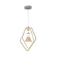 Acrylic Dual Pentagon Frame Hanging Lighting Minimalist LED White Pendant Lamp with Bell Inside Clearhalo 'Ceiling Lights' 'Chandeliers' 'Modern Chandeliers' 'Modern' Lighting' 731715