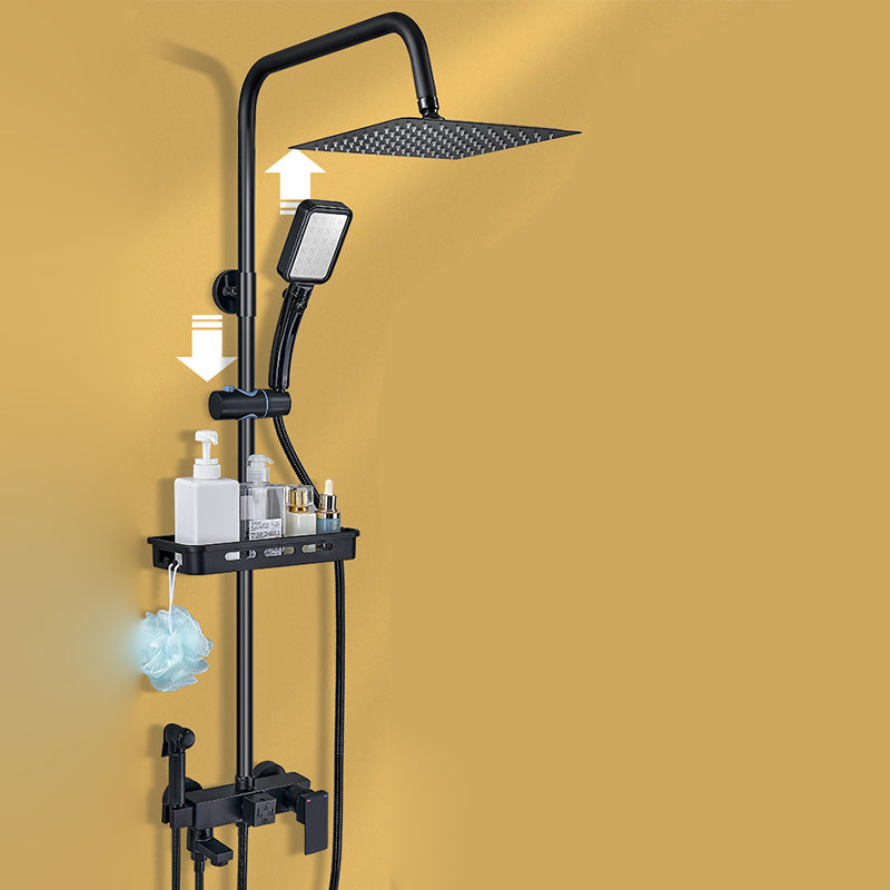 Shower Set Adjustable Spray Pattern Black Wall Mount Shower Hose Shower Set Clearhalo 'Bathroom Remodel & Bathroom Fixtures' 'Home Improvement' 'home_improvement' 'home_improvement_shower_faucets' 'Shower Faucets & Systems' 'shower_faucets' 'Showers & Bathtubs Plumbing' 'Showers & Bathtubs' 7317165