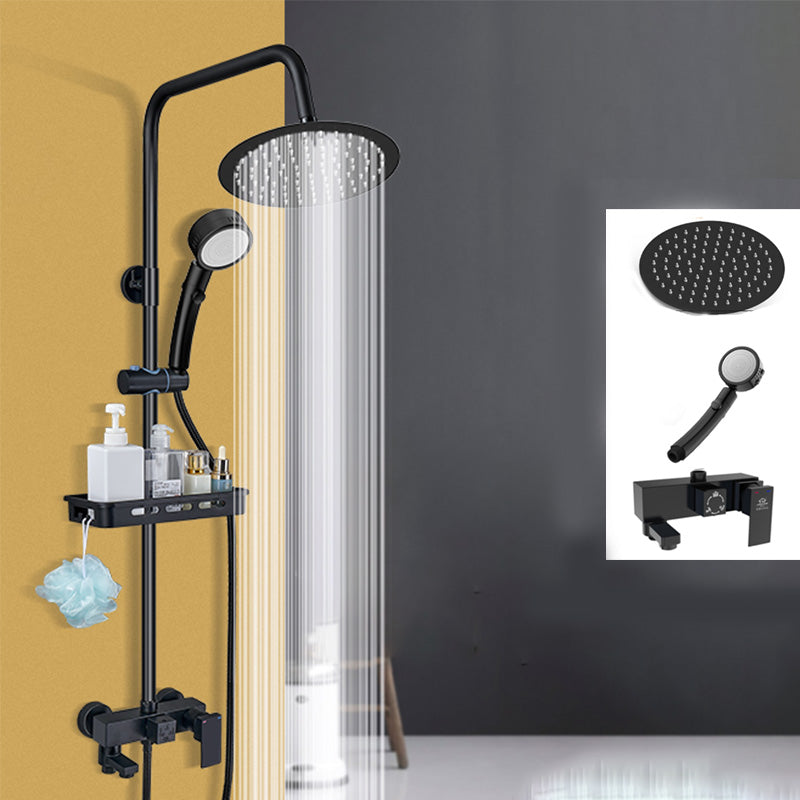 Shower Set Adjustable Spray Pattern Black Wall Mount Shower Hose Shower Set Textured Black Round 3 Clearhalo 'Bathroom Remodel & Bathroom Fixtures' 'Home Improvement' 'home_improvement' 'home_improvement_shower_faucets' 'Shower Faucets & Systems' 'shower_faucets' 'Showers & Bathtubs Plumbing' 'Showers & Bathtubs' 7317178