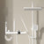 Wall Mount Shower Set Square Shower Arm Adjustable Spray Pattern Shower Set White Clearhalo 'Bathroom Remodel & Bathroom Fixtures' 'Home Improvement' 'home_improvement' 'home_improvement_shower_faucets' 'Shower Faucets & Systems' 'shower_faucets' 'Showers & Bathtubs Plumbing' 'Showers & Bathtubs' 7317188