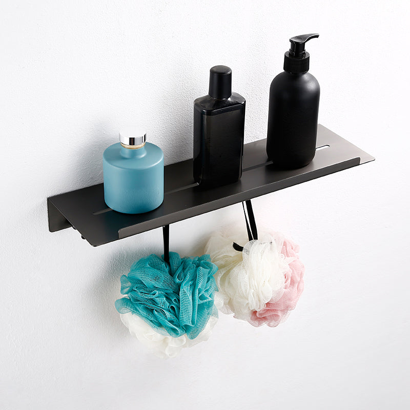 Contemporary Bathroom Accessory As Individual Or As a Set with Towel Bar Bath Shelf （With Hook 16"L） Clearhalo 'Bathroom Hardware Sets' 'Bathroom Hardware' 'Bathroom Remodel & Bathroom Fixtures' 'bathroom_hardware_sets' 'Home Improvement' 'home_improvement' 'home_improvement_bathroom_hardware_sets' 7317301