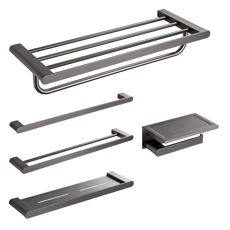 Contemporary Bathroom Accessory As Individual Or As a Set with Towel Bar Clearhalo 'Bathroom Hardware Sets' 'Bathroom Hardware' 'Bathroom Remodel & Bathroom Fixtures' 'bathroom_hardware_sets' 'Home Improvement' 'home_improvement' 'home_improvement_bathroom_hardware_sets' 7317307