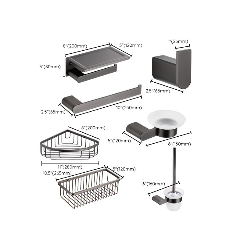 Contemporary Bathroom Accessory As Individual Or As a Set with Towel Bar Clearhalo 'Bathroom Hardware Sets' 'Bathroom Hardware' 'Bathroom Remodel & Bathroom Fixtures' 'bathroom_hardware_sets' 'Home Improvement' 'home_improvement' 'home_improvement_bathroom_hardware_sets' 7317323