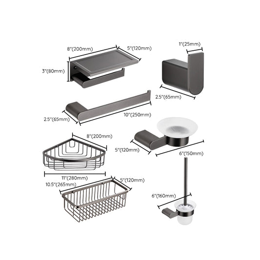 Contemporary Bathroom Accessory As Individual Or As a Set with Towel Bar Clearhalo 'Bathroom Hardware Sets' 'Bathroom Hardware' 'Bathroom Remodel & Bathroom Fixtures' 'bathroom_hardware_sets' 'Home Improvement' 'home_improvement' 'home_improvement_bathroom_hardware_sets' 7317323