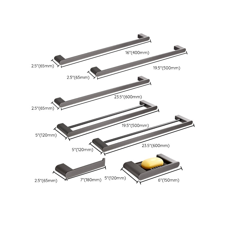 Contemporary Bathroom Accessory As Individual Or As a Set with Towel Bar Clearhalo 'Bathroom Hardware Sets' 'Bathroom Hardware' 'Bathroom Remodel & Bathroom Fixtures' 'bathroom_hardware_sets' 'Home Improvement' 'home_improvement' 'home_improvement_bathroom_hardware_sets' 7317325