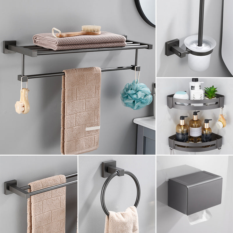 Contemporary Bathroom Accessory As Individual Or As a Set in Metal Clearhalo 'Bathroom Hardware Sets' 'Bathroom Hardware' 'Bathroom Remodel & Bathroom Fixtures' 'bathroom_hardware_sets' 'Home Improvement' 'home_improvement' 'home_improvement_bathroom_hardware_sets' 7317329