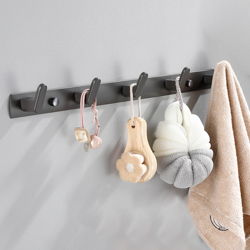 Contemporary Bathroom Accessory As Individual Or As a Set in Metal Towel Robe Hook (Row Hooks) Clearhalo 'Bathroom Hardware Sets' 'Bathroom Hardware' 'Bathroom Remodel & Bathroom Fixtures' 'bathroom_hardware_sets' 'Home Improvement' 'home_improvement' 'home_improvement_bathroom_hardware_sets' 7317338