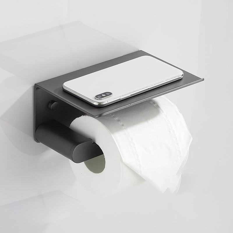 Modern Grey Bathroom Accessory As Individual Or As a Set in Metal Toilet Paper Holder Clearhalo 'Bathroom Hardware Sets' 'Bathroom Hardware' 'Bathroom Remodel & Bathroom Fixtures' 'bathroom_hardware_sets' 'Home Improvement' 'home_improvement' 'home_improvement_bathroom_hardware_sets' 7317362