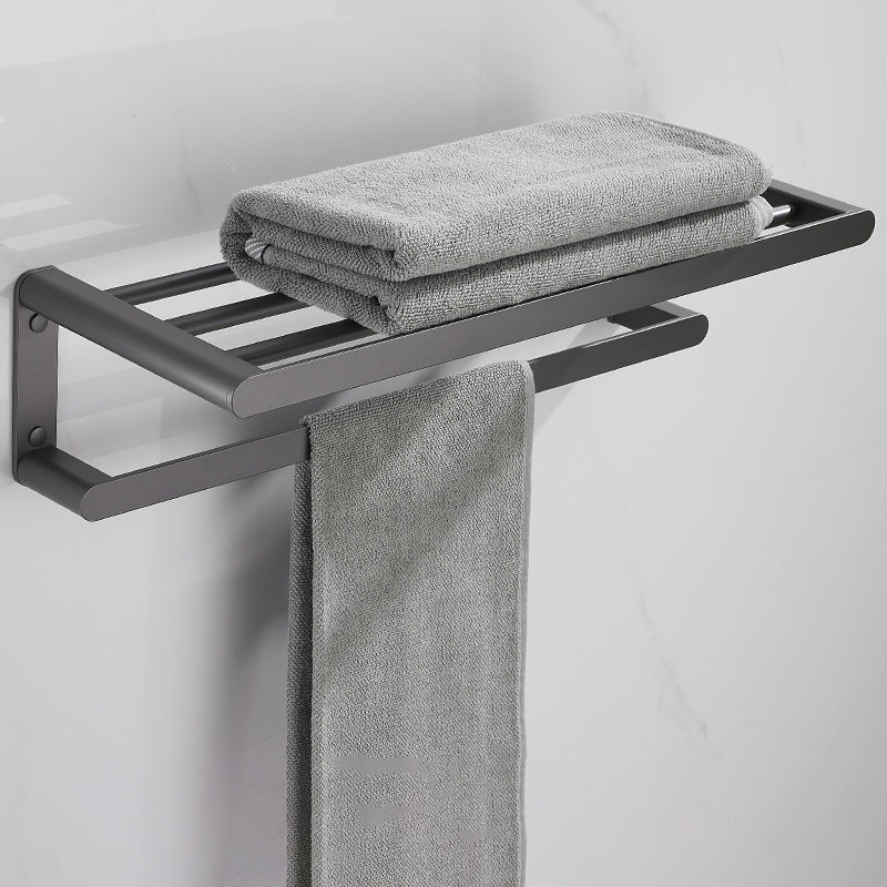 Modern Grey Bathroom Accessory As Individual Or As a Set in Metal Towel Rack Clearhalo 'Bathroom Hardware Sets' 'Bathroom Hardware' 'Bathroom Remodel & Bathroom Fixtures' 'bathroom_hardware_sets' 'Home Improvement' 'home_improvement' 'home_improvement_bathroom_hardware_sets' 7317365
