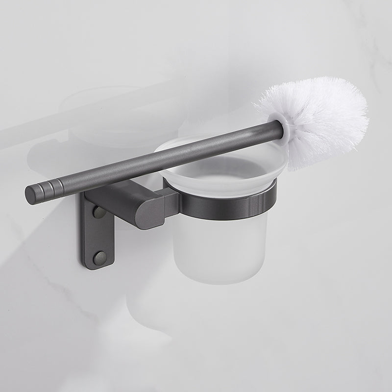 Modern Grey Bathroom Accessory As Individual Or As a Set in Metal Toilet Brush Clearhalo 'Bathroom Hardware Sets' 'Bathroom Hardware' 'Bathroom Remodel & Bathroom Fixtures' 'bathroom_hardware_sets' 'Home Improvement' 'home_improvement' 'home_improvement_bathroom_hardware_sets' 7317367