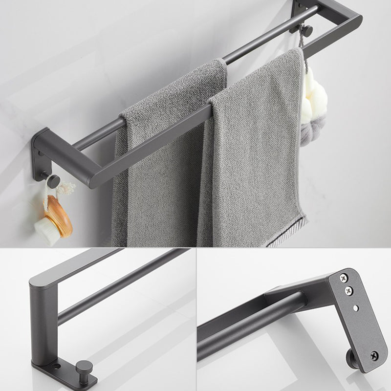 Modern Grey Bathroom Accessory As Individual Or As a Set in Metal Clearhalo 'Bathroom Hardware Sets' 'Bathroom Hardware' 'Bathroom Remodel & Bathroom Fixtures' 'bathroom_hardware_sets' 'Home Improvement' 'home_improvement' 'home_improvement_bathroom_hardware_sets' 7317374