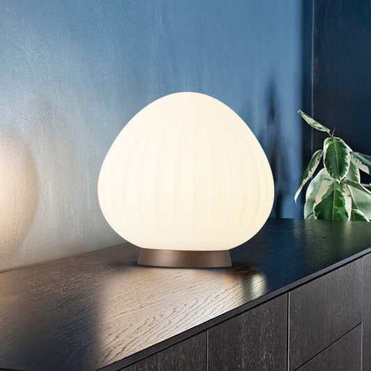 Peach Shaped Night Table Light Modernist Acrylic 1 Light White Night Lamp for Bedside White Clearhalo 'Lamps' 'Table Lamps' Lighting' 731797